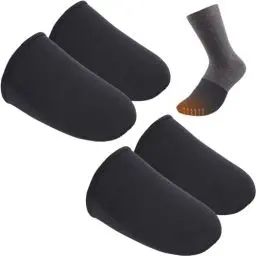 Produktbild: Zehenwärmer 2 Paare Neopren Zehenschutz, Neopren Zehenwärmer, Toe Warmers, Unisex Fußwärmer, Neoprensocken, Schwarz Sohlenwärmer für Radfahren, Laufen, Wandern, Skifahren (S/M)