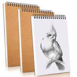 Produktbild: Zeichenblock A4 Skizzenbuch, 3 Stück 160GSM Zeichenbuch mit Spiralgebundenes, 60 Seiten Sketch Papier, Hartfaserplatte Säurefreies für Zeichnen,Skizzen,Malerei, Notizen, Graffiti (3 Stück, A4)