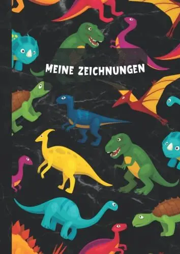 Produktbild: Zeichenblock Kinder - Zeichenbuch: A4 Blanko Skizzenbuch für Kinder Groß zum Zeichnen Malen und Skizzieren Skizzenblock für Mädchen & Jungen Geschenk. Sketchbook for kids Meine Zeichnungen Dinosaurier