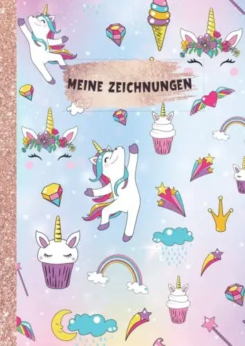 Produktbild: Zeichenblock Kinder - Zeichenbuch: A4 Blanko Skizzenbuch für Kinder Groß zum Zeichnen Malen und Skizzieren Skizzenblock für Mädchen & Jungen Geschenk. Sketchbook for kids din A4 Meine Zeichnungen