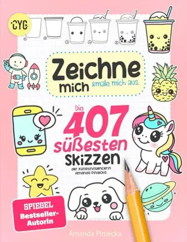 Produktbild: Zeichne mich & male mich aus: Die 407 süßesten Skizzen der Kunst-Influencerin Amanda Piniecka