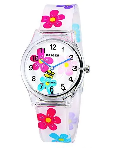 Produktbild: Zeiger analoge Uhr Kinder Armbanduhr mädchen Uhren Kinder Sport wasserdicht hübsches Herzmuster Cartoon Uhr Lehre Armbanduhren Geschenk für Jungen Mädchen
