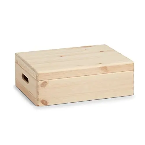 Produktbild: Zeller 13151 Allzweckkiste m. Deckel, Nadelholz, ca. 40 x 30 x 14 cm, Holzkiste m. Deckel, Erinnerungskiste, Holzbox, Aufbewahrungskiste aus Holz