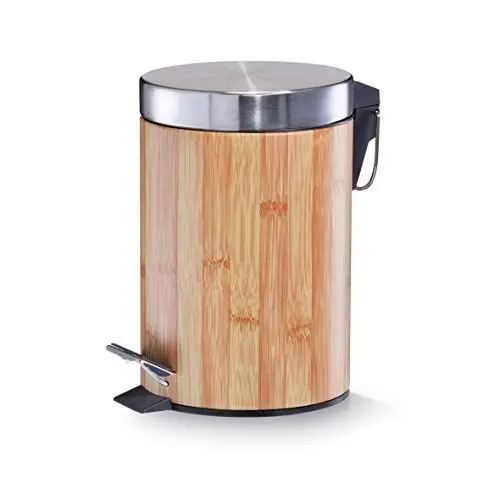 Produktbild: Zeller 18561 Treteimer, 3 Liter, Bamboodekor, Metall ø17 x 26 cm