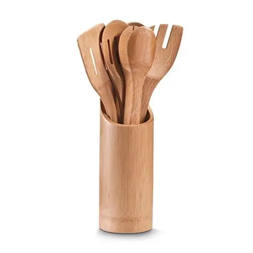 Produktbild: Zeller 25274 Küchenutensilienhalter, 7-teilig, Bamboo, Ø 9 x H 33 cm, Braun, 1 - Pack