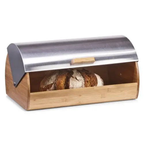 Produktbild: Zeller 25344 Brotkasten, 39 x 25.5 x 18.5 cm, Bamboo/Edelstahl, Sonstige