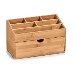 Produktbild: Zeller 25386 Organizer m. Schubfach, Bambus, ca. 25,4 x 12,5 x 15 cm Ordnungsbox für Schminke, Kosmetik oder Schreibtisch Natur