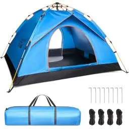 Produktbild: Zelt 2-3 Personen - Wurfzelt Wasserdicht - Automatik Pop Up Zelt - 200x200x135cm Trekkingzelt - Schnellaufbau Camping Igluzelt - Leicht Campingzelt - Trekking & Festival Kuppelzelt