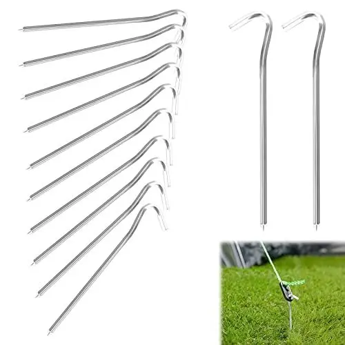 Produktbild: Zeltheringe 14 Pcs Bodenanker 18 cm Heringe Camping, Metall Zeltzubehör Heringe, Garten Heringe Nägel für Bergsteigen Angeln Abenteuer Picknick Zelt Stabilität