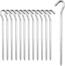 Produktbild: Zeltheringe, <strong>14/26Packung:</strong>  Heavy-Duty 18cm Zelt Heringe Metall Zelthaken Aluminium Heringe Erdnägel für Harte Böden, ideal für Garten, Camping, Angeln und Zelten (14, Silber)