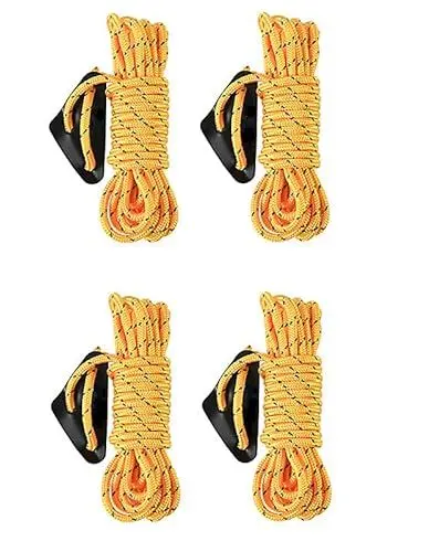 Produktbild: Zeltschnur, Abspannseile, Abspannseile Camping Breit, Abspannleine Zeltschnur Mit Spanner Einsteller, Abspannseile Camping Sturm, 4 pcs 4m Reflektierend Abspannseile Seil Mit Seilspanner