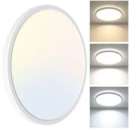 Produktbild: zemty 24W 2100LM LED Deckenleuchte Flach, 3000K/4500K/6000K Deckenlampe Rund Ø22cm Ultra Dünn Modern LED Lampen Deckenlampen, Deckenleuchten Badezimmer Lampe Decke für Küche Flur Deckenbeleuchtung