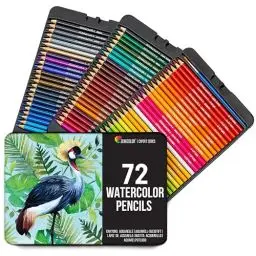 Produktbild: Zenacolor Aquarellstifte set 72 Stifte Aquarell Malstifte für Erwachsene und Kinder Wasservermalbar - Watercolor Pencils Metal Case