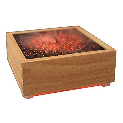 Produktbild: Zen'Arôme - Diffusor Kaori - Luftbefeuchter für ätherische Öle - Ultraschall-Aromatherapie-Vernebler - Elektrische Duftlampe in Naturholz-Design mit LED-Beleuchtung und automatischer Abschaltung