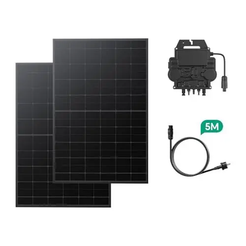 Produktbild: Zendure 840W Balkonkraftwerk 800W Komplett Steckdose - 840W (2x 420W) Solarmodule & 800W APsystems EZ1-M 800W Mikrowechselrichter, IP68