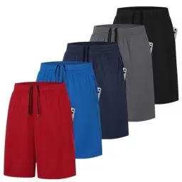 Produktbild: ZENGVEE 5er Pack Sporthose Herren Kurz Sport Shorts Hosen Kurze Männer Laufhose Trainingshose mit Taschen Atmungsaktives Jogginghose Gym Hose fur Basketball Fitness Outdoor Tennishose (0904-Red-S)