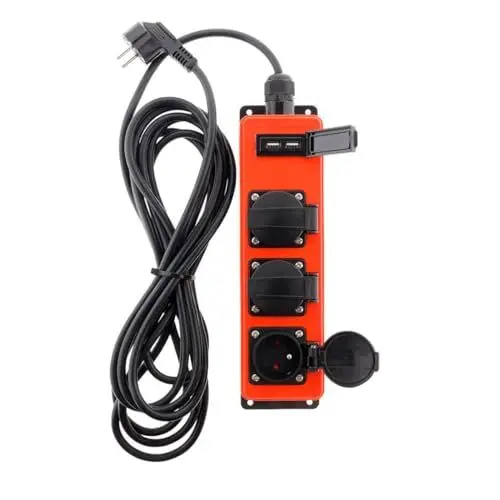 Produktbild: Zenitech - Wasserdichte Steckdosenleiste 3 Steckdosen 16A 2P+E mit 2x USB 2.1A - Vielseitig einsetzbar im Innen- und Außenbereich