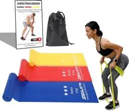 Produktbild: zenlete Fitnessbänder 3er Set 2,5 m lang – Widerstandsbänder Muskelaufbau, Yoga, Pilates & Physiotherapie, Original Fitness-Band Gymnastikband, extra langes Trainingsband mehr Bewegungsfreiheit