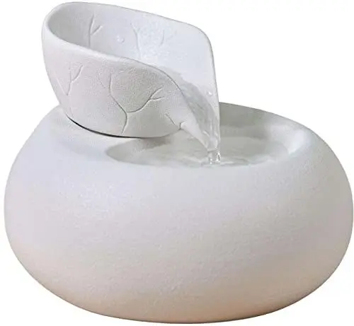 Produktbild: Zen'Light - Trinkbrunnen Toby für Katzen und Hunde - Tränke für Haustiere aus Keramik-Emaille - Wasserspender ohne Farbe, ungiftig - Geschlossener Wasserkreislauf ohne Licht - Höhe 18 cm