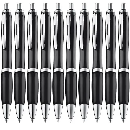 Produktbild: ZENSCRIBE® Ergonomische Kugelschreiber 10 Stück, Premium Kugelschreiber Set Hochwertig, Rutschfester Kulli für einfaches & weiches Schreiben, Blauschreibender Kugelschreiber Schwarz