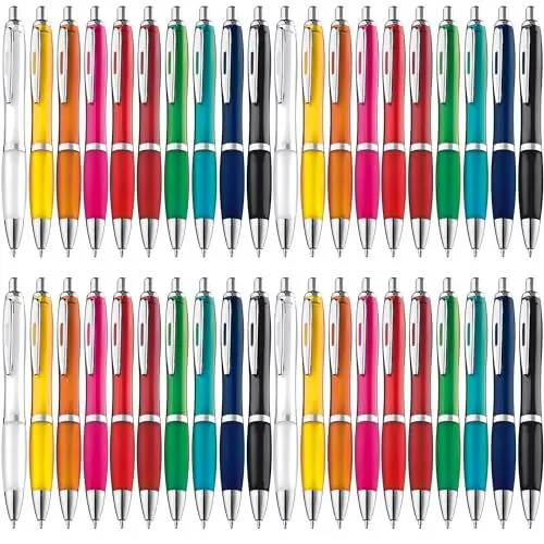 Produktbild: ZENSCRIBE® Ergonomische Kugelschreiber 50 Stück, Premium Kugelschreiber Set Hochwertig, Rutschfester Kulli für einfaches & weiches Schreiben, Blauschreibender Kugelschreiber Bunt