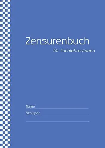 Produktbild: Zensurenbuch/ Notenbuch für den Fachlehrer (bis zu 20 Klassen) Umschlag blau: für alle Schulformen