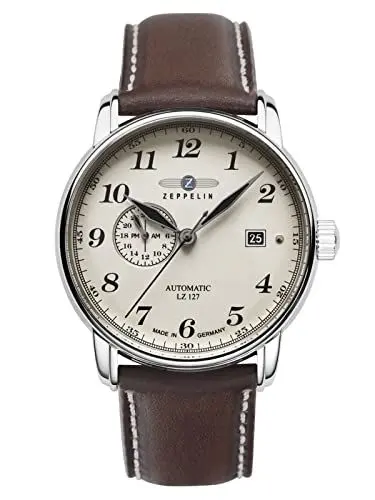 Produktbild: Zeppelin Herrenuhr mit Lederband Serie LZ127 GRAF Automatik 24 Stunden Datum 8668-4