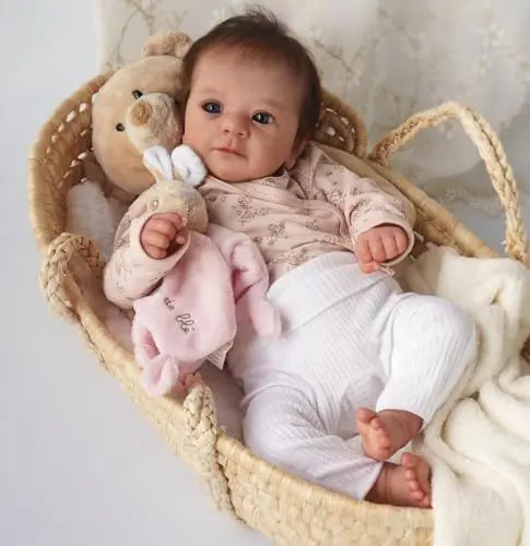 Produktbild: Zero pam Reborn Baby Mädchen-48CM 19 Zoll Reborn Puppen Lebensecht Babypuppe Wie Echtes Silikon Baby Puppe Mit Haaren Echte Babypuppe