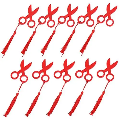 Produktbild: Zerodeko 10St hängende Schere Babyspielzeug Kinderschere Beißspielzeug Rasseln kinder schneidemesser kinder heckenschere dexte Schere für Kleinkinder Lose für ziehen Hemu rot