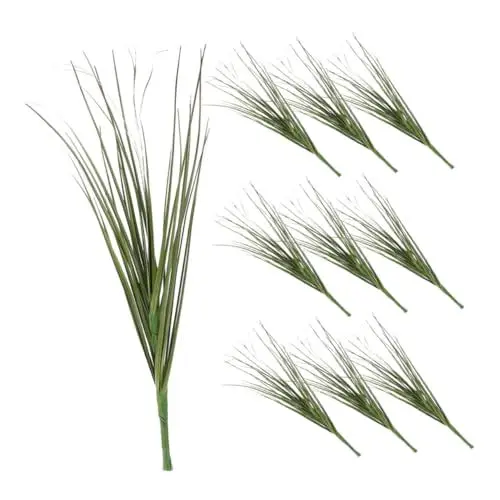 Produktbild: Zerodeko Hohe Kunstgraspflanze Für Den Außenbereich 10 Künstliche Sträucher Mit Grünen Stielen Als Gartendekoration