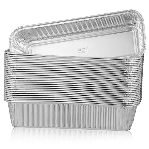 Produktbild: Zerodeko 125 Stk Blechbüchse Einweg-Aluminiumfolie Schalen Rechteckige Aluminiumfolie Schalen Aluminiumpfannen mit Deckel Lager kuchen Essenstablett Folienschalen Spieße