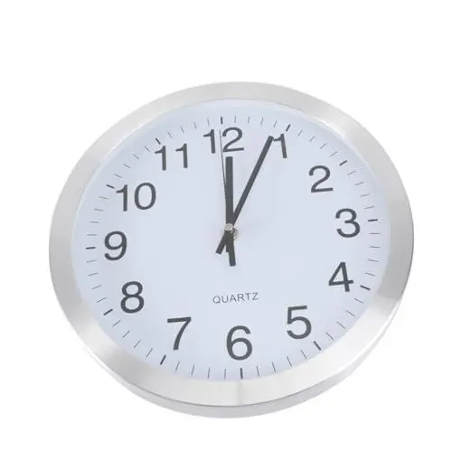 Produktbild: Zerodeko Leise Wanduhr Große Silberne Zahlen Quarz Kein Ticken Für Schlafzimmer Büro
