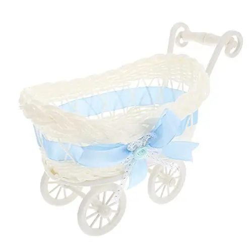 Produktbild: Zerodeko 1Pc Baby Kinderwagen für Puppen Süßigkeiten Containerkorb Desktop Hochzeitsblumenkorb Dekoration Imitation Toys Doll Kinderwagen