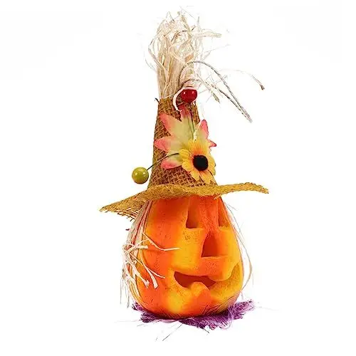 Produktbild: Zerodeko Realistische Gefälschte Kürbis Blinklicht Gestrickte Für Halloween Nachtlicht Veranda Zufälligen Stil