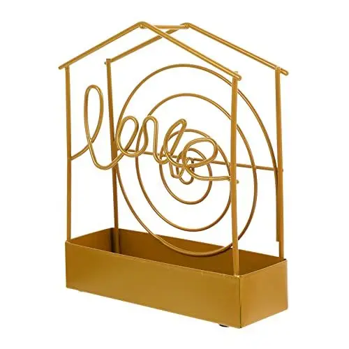Produktbild: Zerodeko 1stück Kreativer Moskitospulenhalter Aus Hochtemperaturbeständig Und Dekorativ Für Schlafzimmer Wohnzimmer Und Büros Goldene Hausform Als Wohnaccessoire