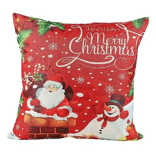 Produktbild: Zerodeko Verschleißfestes Dekoratives Kissen 45 X 45 cm Weihnachtselement-Kissen für Sofa Couch Bett Heimdekoration