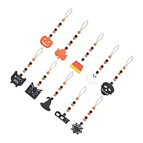 Produktbild: Zerodeko 1 Set 10 Stücke Perlengirlanden Halloween Spinnennetze Wohnkultur Bunte Holzperlen Hängende Dekorationen