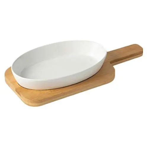 Produktbild: Zerodeko Backplatte Aus Keramik Oval Französische Auflaufform Hitzebeständig Leicht Zu Reinigen Für Den Privaten Und Gewerblichen Gebrauch