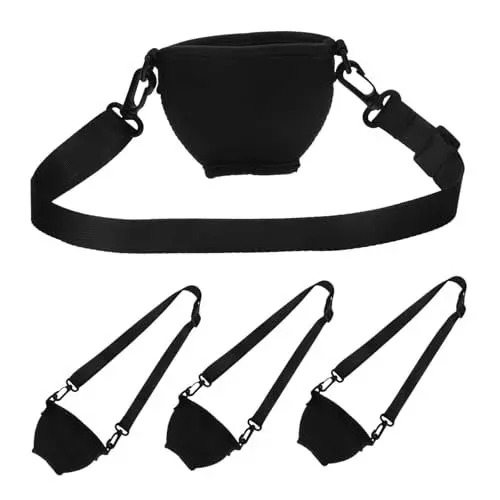 Produktbild: Zerodeko 1 Satz Hängendes Weinglasgestell Hülle Für Heißgetränke Glasbecherhülle Cocktailbecherhalter Halskette Mit Weinkelchhalter Weinbecherträger Weinglasleinen Black Nylon 4 Stück