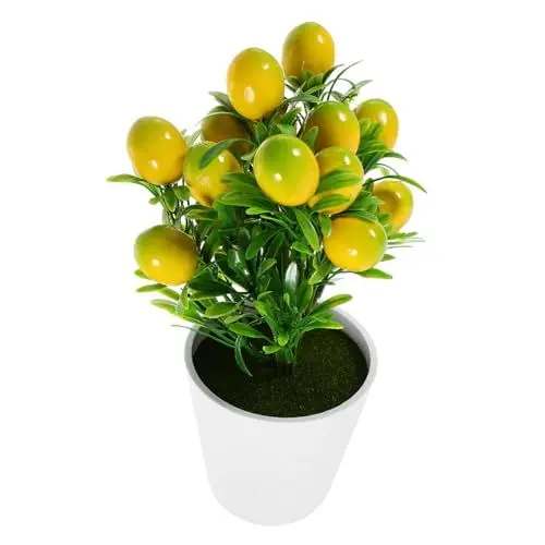 Produktbild: Zerodeko 1 Satz Nachahmung Zitrone Gefälschter Zitronenbaum Bonsai-Baum Im Topf Künstlicher Formschnitt Für Zitronenbäume Künstliche Grünpflanzen Simulation Kombination Plastik Büro Obst
