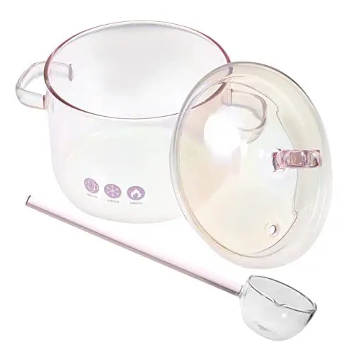 Produktbild: Zerodeko Elegantes Kochtopf-set Aus Glas 1500 Ml Schmortopf Mit Deckel Hitzebeständig Zum Köcheln Auf Dem Herd