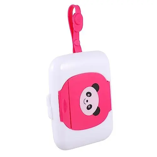 Produktbild: Zerodeko 1stück Tragbare Feuchttücher Box Wiederverwendbarer Aufbewahrungsbehälter Für Babytücher Für Reisen Und Outdoor-aktivitäten Mit Praktischem Druckknopf Und Tragegurt Rosa