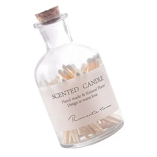 Produktbild: Zerodeko 1 abgefüllte Streichhölzer charakteristischer dekorativer Streichholzhalter Zündhölzer in mittlerer Apothekerflasche Streichholzhalter aus Glas hölzern