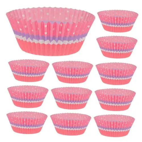 Produktbild: Zerodeko Modische Muffinförmchen Aus Papier in Herzform mit Roter Unterseite 200 Stück