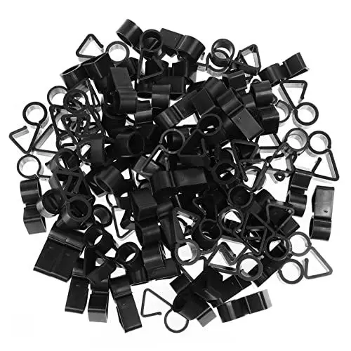 Produktbild: Zerodeko 200 Stk Beleuchtung Haken Schwarze Haken Led-lichtschlauchclip Kleiderbügel Aus Kunststoff Led-licht-aufhänger-clip Mini-rinnenhaken Leichter Cliphaken Komponente Plastik Anhänger
