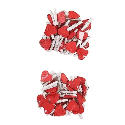 Produktbild: Zerodeko 20St Papierklammern Wäscheklammern zum Basteln natürlicher Fotoclip hochzeitsdeko Wäscheklammern aus Holz Fotostifte Mini schmücken Notizordner Fotoordner Holzclip Bambus rot