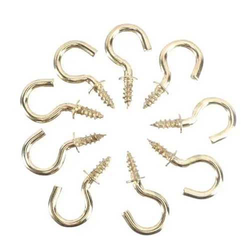 Produktbild: Zerodeko 20 Stück Schraubhaken 1-1/2 Zoll Haken Zum Einschrauben Tassenhaken Metall Robuste Schraube Holz Wand Decke Haken Pflanzenhaken Für Drinnen Und Draußen Für Utensilien Pflanzen