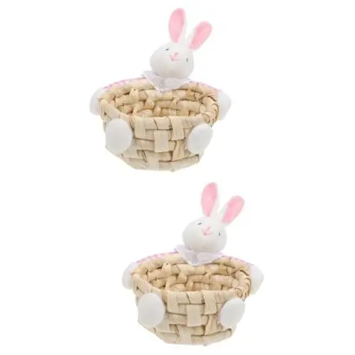 Produktbild: Zerodeko 2St Aufbewahrungskorb für Kaninchen Dekor für den Tisch Geflochtener Aufbewahrungskorb osternester für Kinder osterkörbchen basteln mit Kindern Pflanzendekor Container Osterdeko Ei