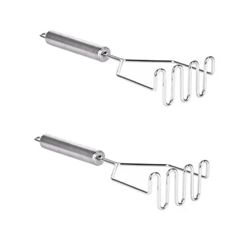 Produktbild: Zerodeko 2 Stücke Multi-funktionale Kartoffelstampfer Edelstahl Kartoffel Komfortable Grip Für Einfache Verwendung
