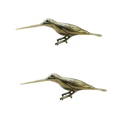 Produktbild: Zerodeko 2stücke Dekoratives Modell Simulationsmodell Eines Langen Schnabelkolibris Aus Hochwertigem Bronze Für Tischdekoration Wohnräumen Büros Und Geschäften
